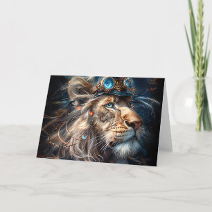 Carte De Remerciements Lion Steampunk