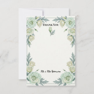 Carte De Remerciements Lisianthus vert sauge et Honey Bush