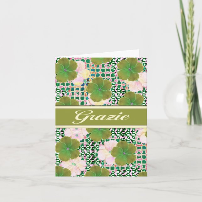 Carte De Remerciements L'Italienne de Grazia vous remercient avec le (Devant)