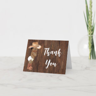 Carte de remerciements Little AA Cowboy Baby showe