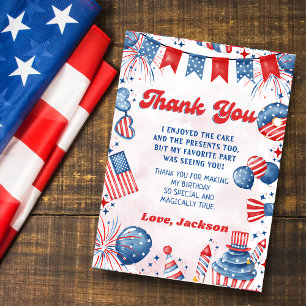 Carte De Remerciements Little Firecracker 4 juillet Anniversaire