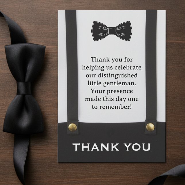 Carte De Remerciements Little Gentleman Bowtie Boy Birthday Baby Shower (Little Gentleman Bowtie Boy Birthday Baby Shower Thank You Card
)