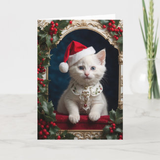 Carte De Remerciements Little Kitty Père Noël