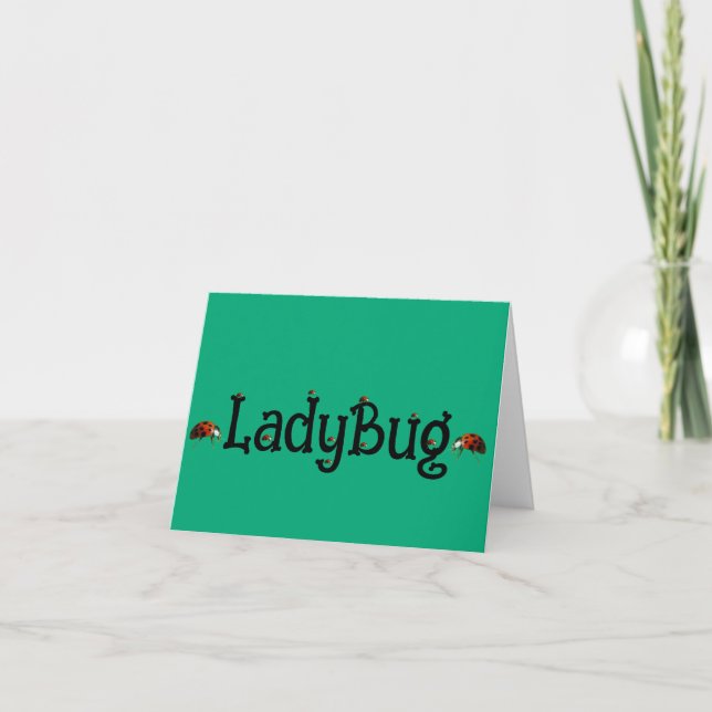 Carte De Remerciements Little Lady Bugs (Devant)