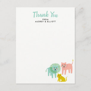 Carte De Remerciements Little Lions Baby shower Flat Remerciements Note C