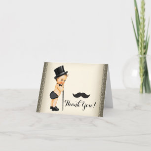 Carte De Remerciements Little Man Mustache Thank You