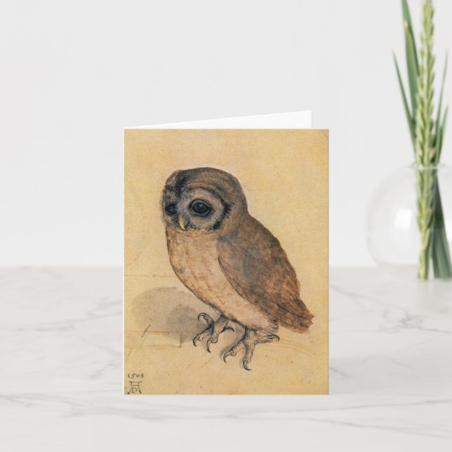 Carte De Remerciements Little Owl par Albrecht Durer (Devant)