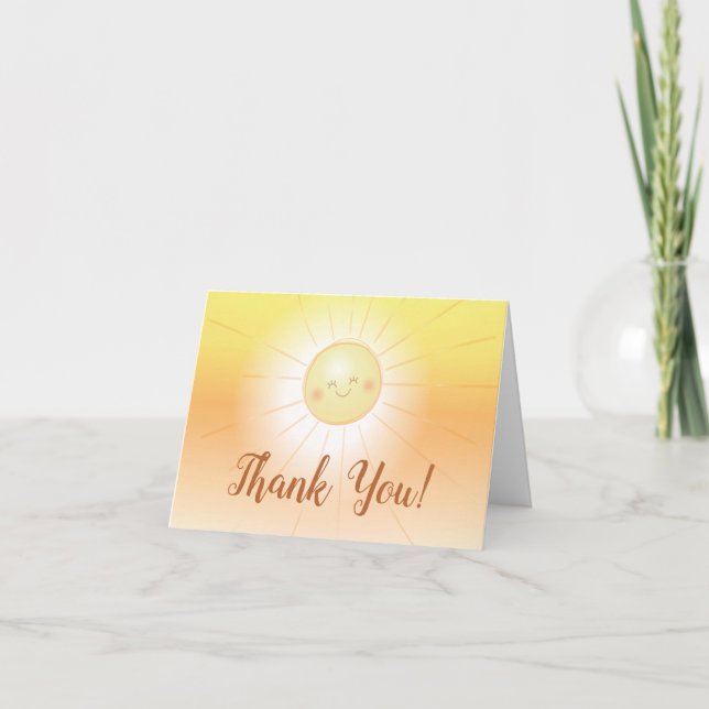 Carte De Remerciements Little Ray of Sunshine Baby shower (Devant)