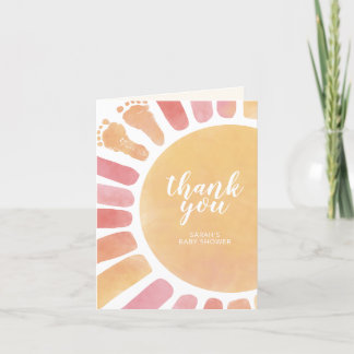 Carte De Remerciements Little Ray of Sunshine Boho Baby shower