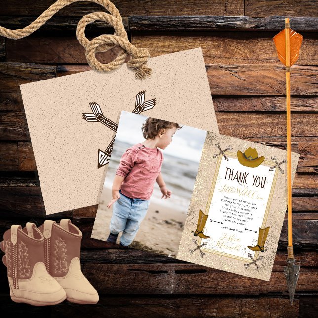 Carte De Remerciements Little Wild One Western Flèches Anniversaire (Créateur téléchargé)