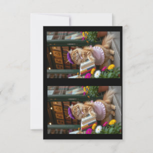 Carte De Remerciements Livres d'art de vente Ginger Kitty