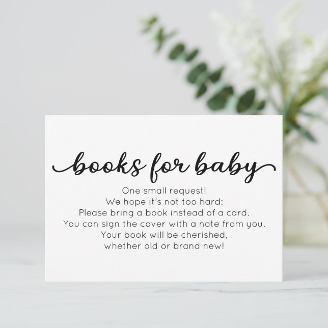 Carte De Remerciements Livres pour Baby Insert Card pour Baby shower (Debout devant)