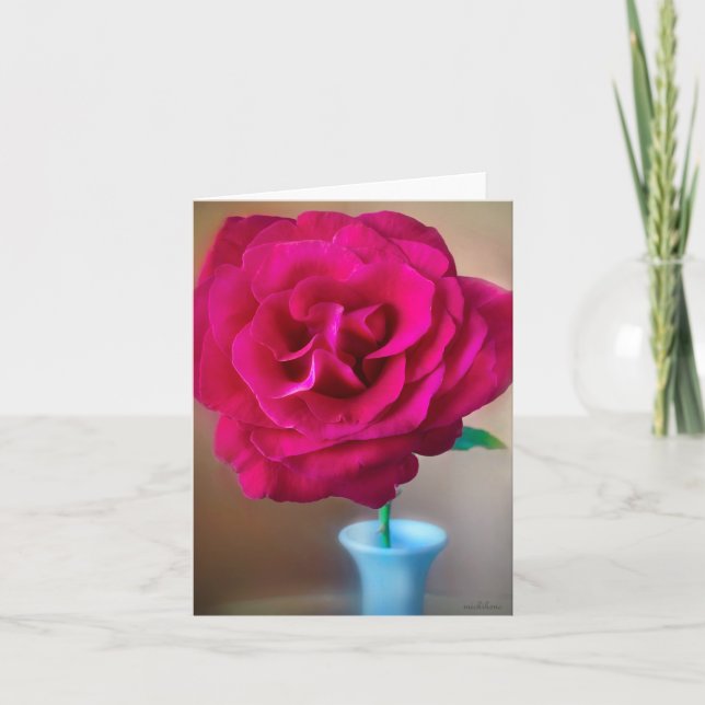 Carte De Remerciements liz rouge rose 1 (Devant)