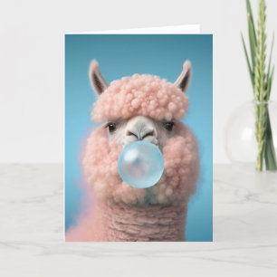 Carte De Remerciements Llama Bubblegum Funny