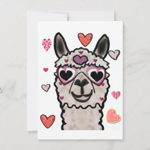 Carte De Remerciements Llama Love Hearts Valentine's