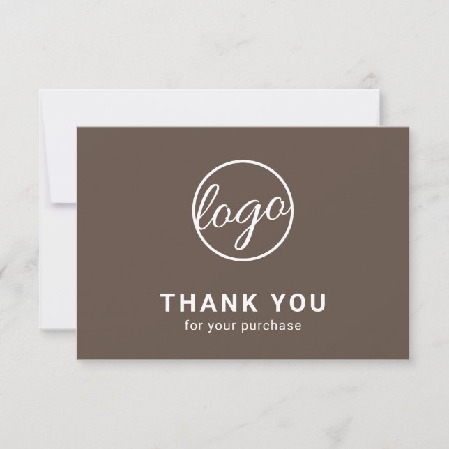 Carte De Remerciements Logo Brown simple et personnalisé (Devant)
