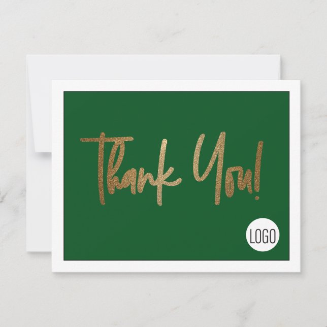Carte De Remerciements Logo de l'entreprise personnalisée Social Faux Gol (Devant)