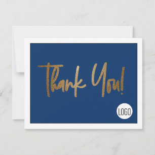 Carte De Remerciements Logo de l'entreprise personnalisée Social Faux Gol