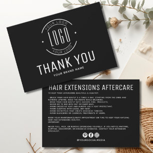 Carte De Remerciements logo d'entreprise de soins capillaires modernes ap