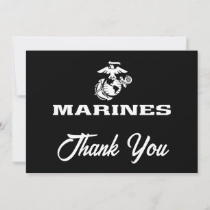 Carte De Remerciements Logo empilé USMC - Blanc