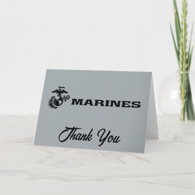 Carte De Remerciements Logo en noir empilé USMC (Devant)