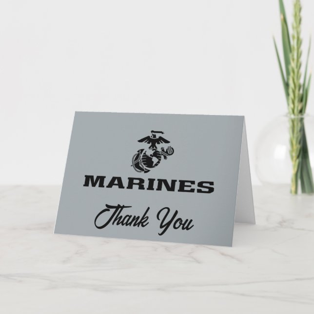 Carte De Remerciements Logo en noir empilé USMC (Devant)