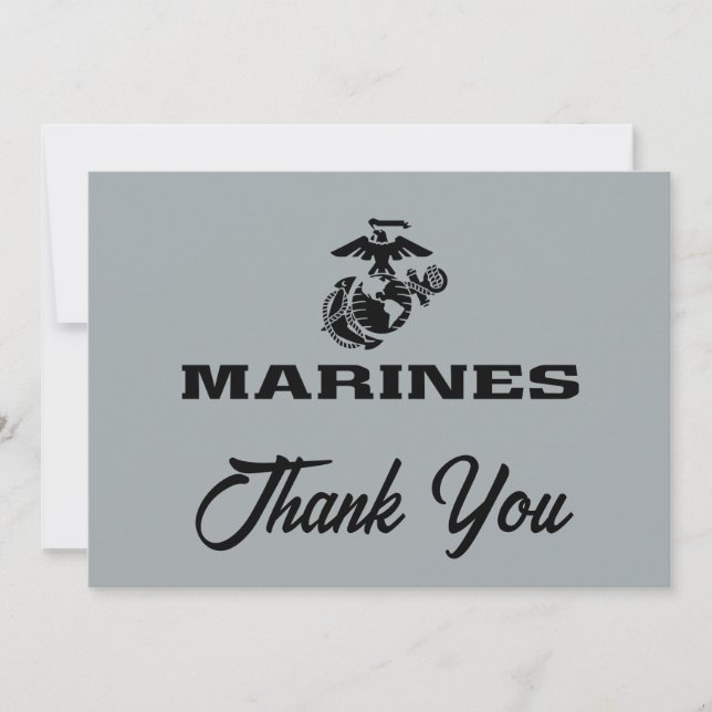 Carte De Remerciements Logo en noir empilé USMC (Devant)