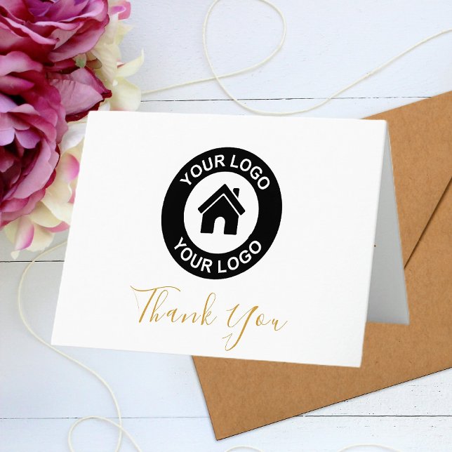 Carte De Remerciements Logo Et Message Professionnels Personnalisés (Créateur téléchargé)