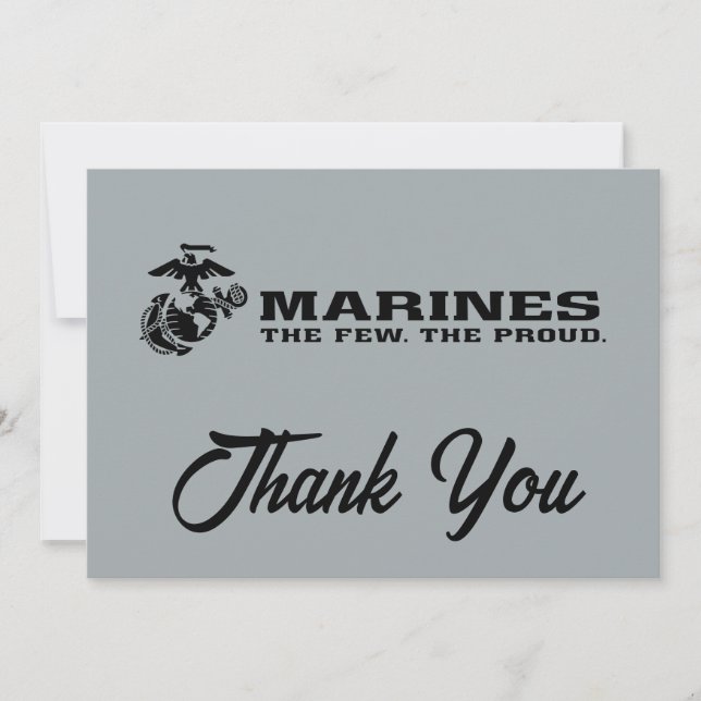 Carte De Remerciements Logo noir empilé USMC "The Rew, The Fiers" (Devant)