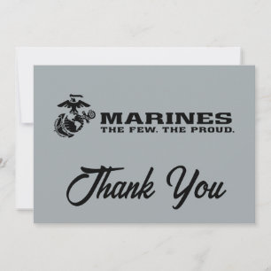 Carte De Remerciements Logo noir empilé USMC "The Rew, The Fiers"