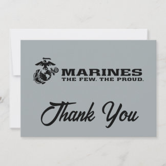 Carte De Remerciements Logo noir empilé USMC "The Rew, The Fiers"