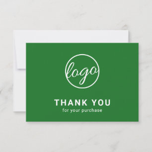 Carte De Remerciements Logo Personnalisé Simple Moderne Green Business