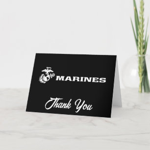Carte De Remerciements Logo USMC - Blanc