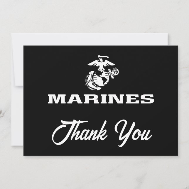 Carte De Remerciements Logo USMC Empilé - Blanc (Devant)