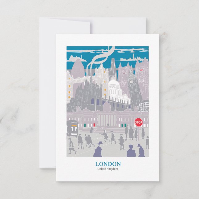 Carte De Remerciements Londres Skyline (Devant)