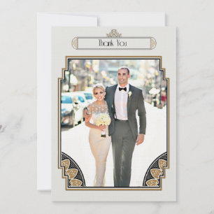 Carte De Remerciements L'or d'art déco snob remercient You2