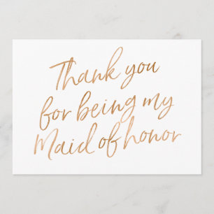 Carte De Remerciements L'or s'est levé "Merci pour être ma domestique