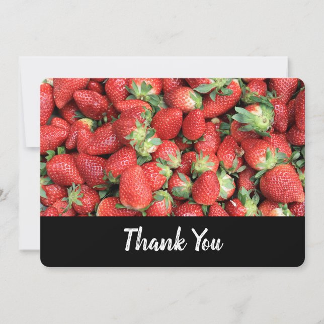 Carte De Remerciements Lot de fraises rouges juteuses (Devant)