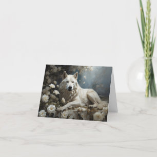 Carte De Remerciements loup blanc pour vous