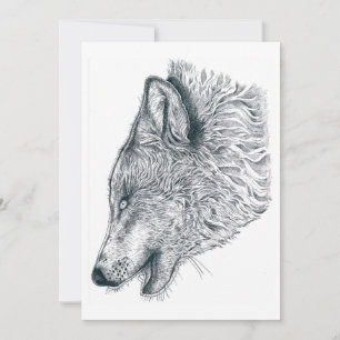 Carte De Remerciements Loup hurlant
