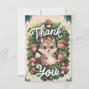 Carte De Remerciements Loup magique Pastel