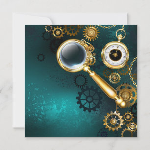 Carte De Remerciements Loupe en style Steampunk