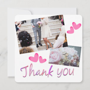 Carte De Remerciements Love and Thanks Mariages Photo Collage