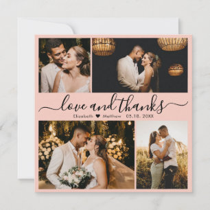 Carte De Remerciements Love and Thanks Photo Collage Mariage 