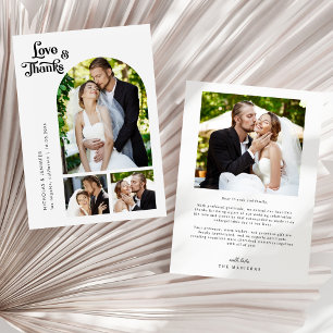 Carte De Remerciements Love and Thanks Retro Photo Mariage