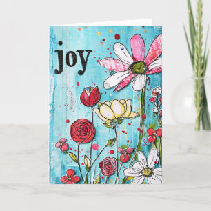Carte De Remerciements *~**~ LOVE Doodle Art coloré Fleur Whimsical