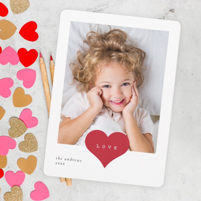 Carte De Remerciements Love Heart Classroom Photo Valentines Day Card (Créateur téléchargé)