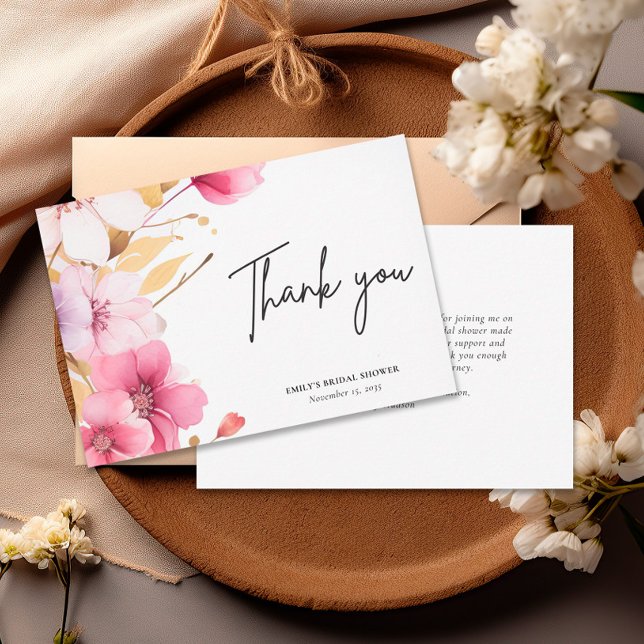 Carte De Remerciements Love is in Bloom Shower de Mariage (Créateur téléchargé)