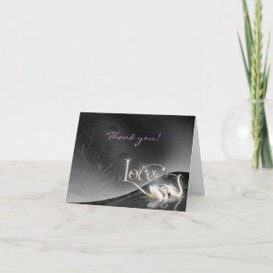 Carte De Remerciements Love Swans Mariage