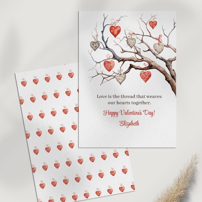 Carte De Remerciements Lovely Hearts Valentine's Day Card (Lovely Hearts Valentine's Day Card on a white table.)